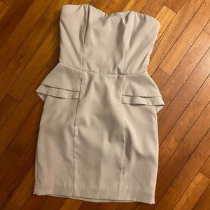 H&M Light Gray Peplum Cocktail Dress - EUC Sz 6